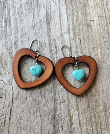 Heart Leather Earrings