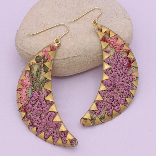 Embroidered Floral Earrings