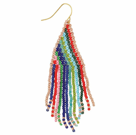 Retro Stripe Beaded Earrings