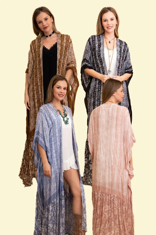 Free Flow Paisley Longline Kimono