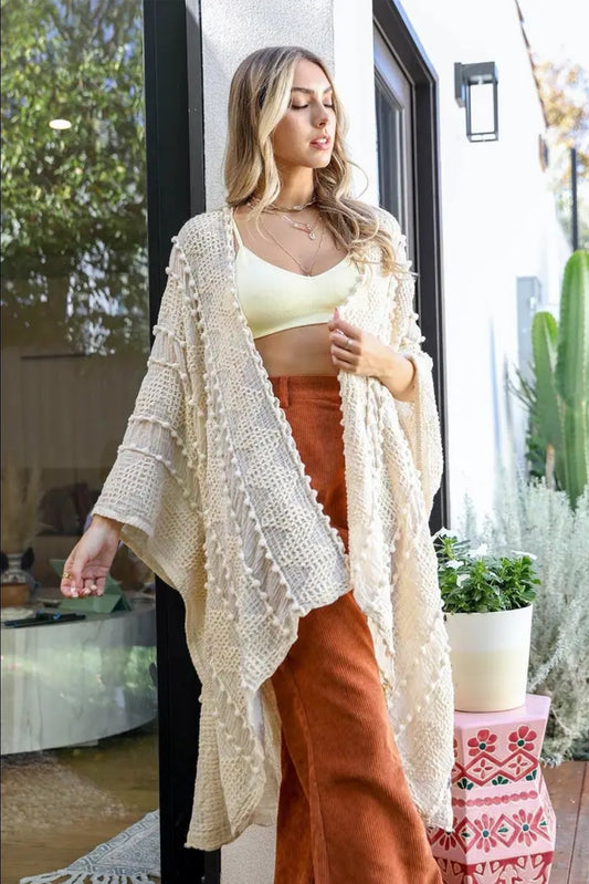 Embroidered Soft Zig Zag Kimono