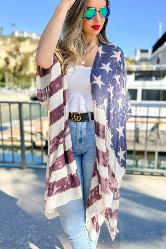 Vintage Americana Printed Kimono Cardigan