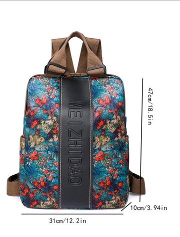 Large Floral Capacity Backpack/Handbag